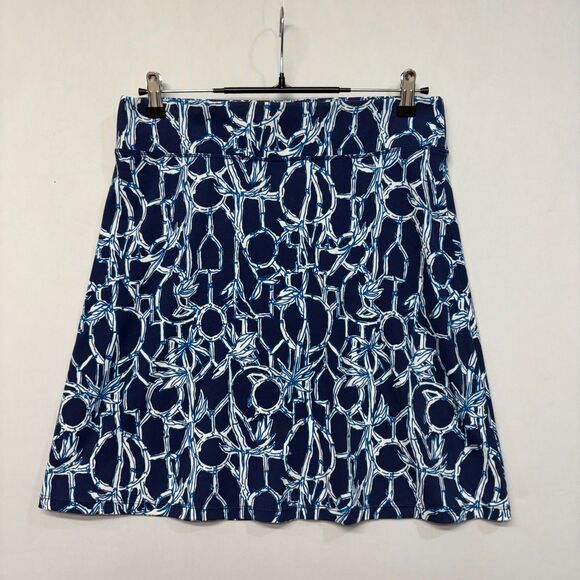 Lilly Pulitzer Women A-Line Skirt Pull On Size Medium Blue D041 -20 - Picture 1 of 16